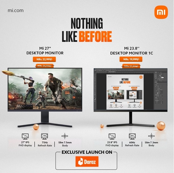 Xiaomi Launches Two New Desktop Monitors in Nepal. Price, Specs & Availability